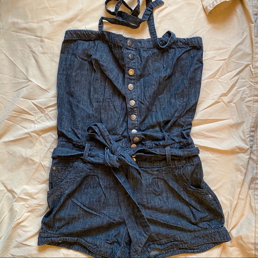 Charlotte Russe Dark Wash Denim Romper